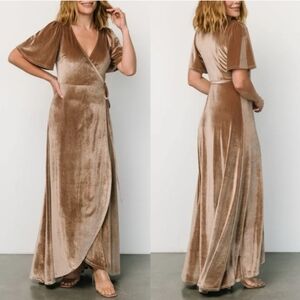 Baltic Born Meghan Velvet Wrap Maxi Dress XS